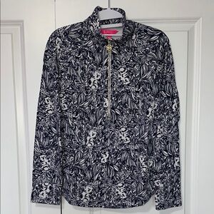 Lilly Pulitzer Navy and White Patterned Sweater